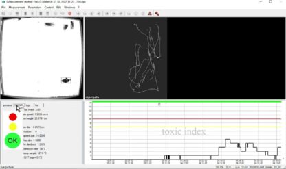 Vue du logiciel de traitement des données en temps réel du Toximètre Poissons version II, bbe FishToximeter II